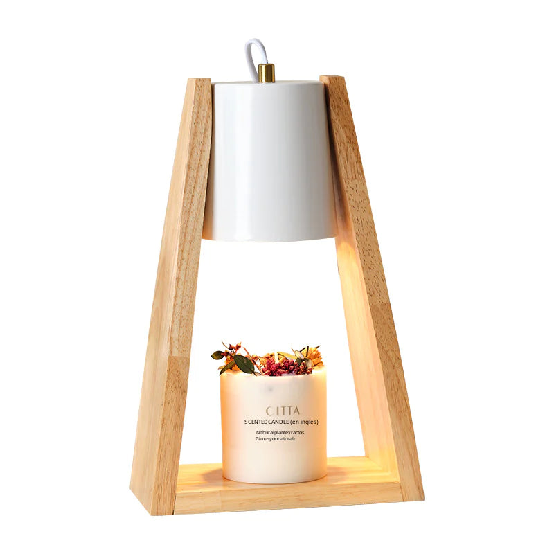 Japanese Wooden Aroma Wax Melt Lamp with Dimmer
